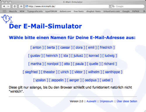 minimehl – eine E-Mail-Übungsumgebung